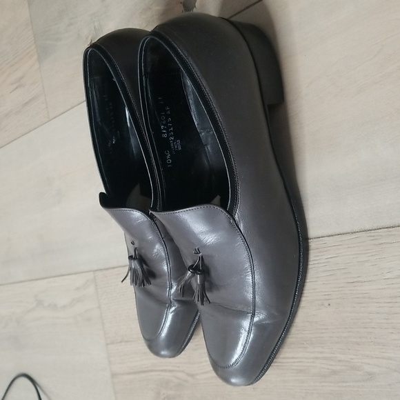 Florsheim Vintage Mens grey leather slip on with tassel sz 10.5 C